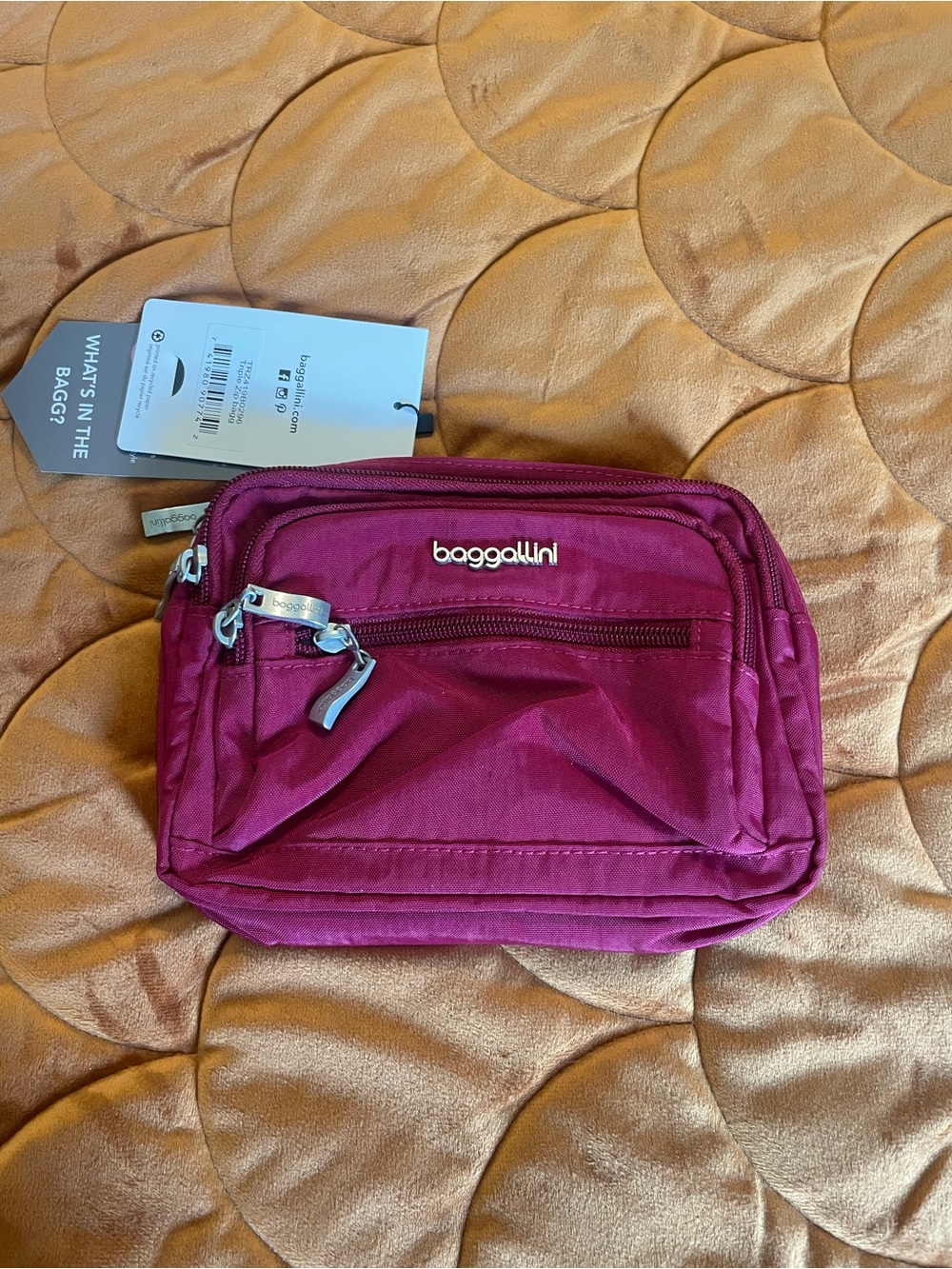 Baggallini Compact Cosmetic Pouch in Berry Pink